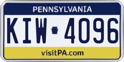 PA license plate KIW4096