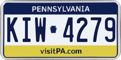 PA license plate KIW4279