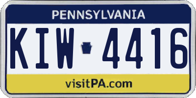 PA license plate KIW4416