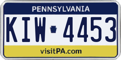 PA license plate KIW4453