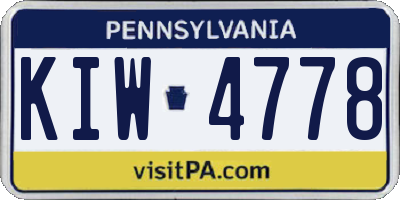 PA license plate KIW4778