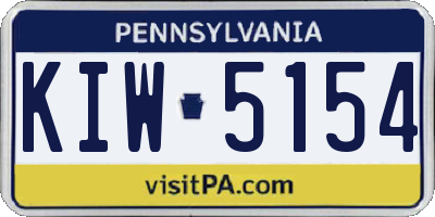 PA license plate KIW5154