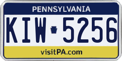 PA license plate KIW5256