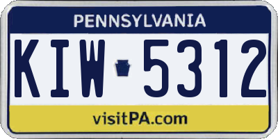 PA license plate KIW5312