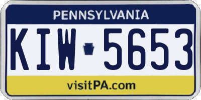 PA license plate KIW5653