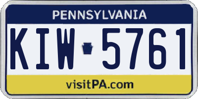 PA license plate KIW5761