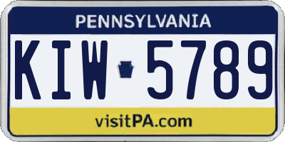 PA license plate KIW5789