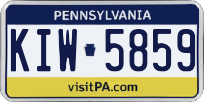 PA license plate KIW5859