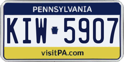 PA license plate KIW5907