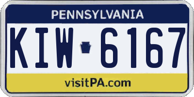 PA license plate KIW6167