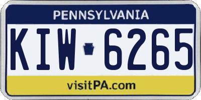 PA license plate KIW6265