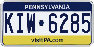 PA license plate KIW6285