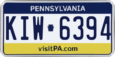 PA license plate KIW6394