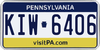 PA license plate KIW6406