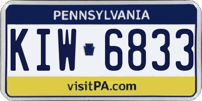 PA license plate KIW6833