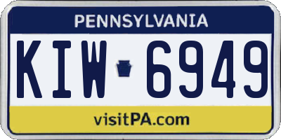 PA license plate KIW6949