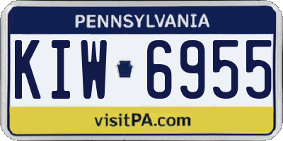PA license plate KIW6955