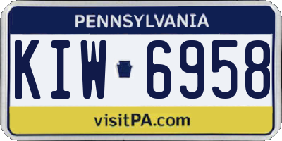PA license plate KIW6958