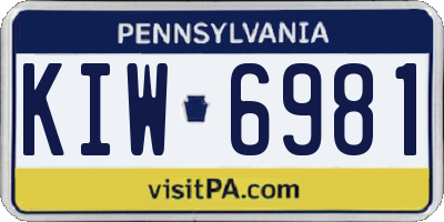 PA license plate KIW6981
