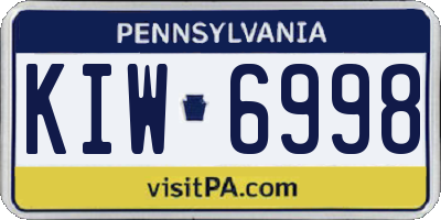 PA license plate KIW6998