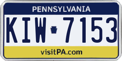 PA license plate KIW7153