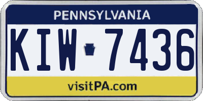 PA license plate KIW7436
