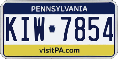 PA license plate KIW7854