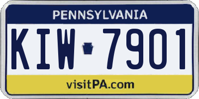 PA license plate KIW7901