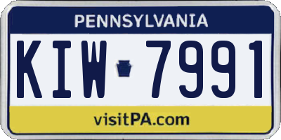 PA license plate KIW7991