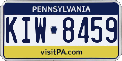 PA license plate KIW8459