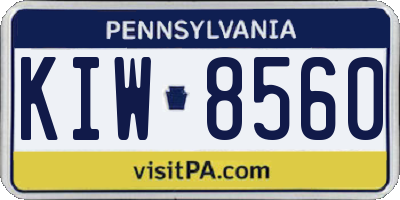 PA license plate KIW8560