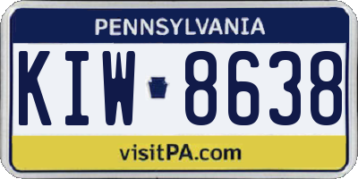 PA license plate KIW8638