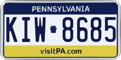PA license plate KIW8685