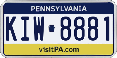 PA license plate KIW8881