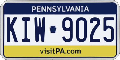 PA license plate KIW9025