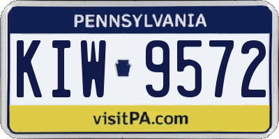 PA license plate KIW9572