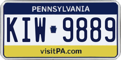 PA license plate KIW9889