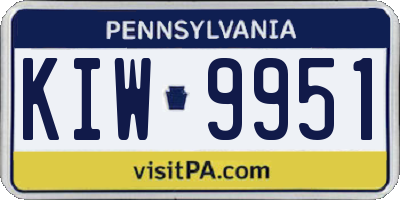PA license plate KIW9951