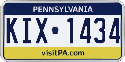 PA license plate KIX1434