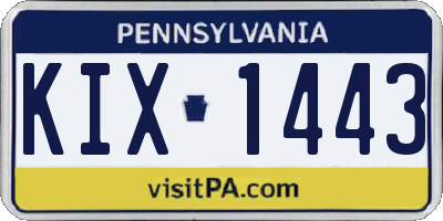 PA license plate KIX1443