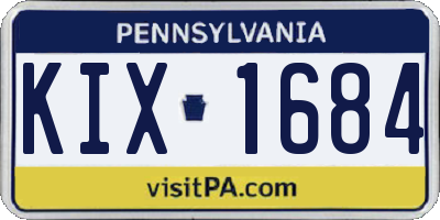 PA license plate KIX1684