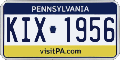 PA license plate KIX1956