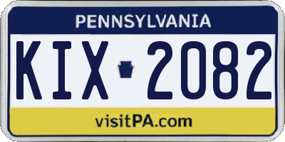 PA license plate KIX2082