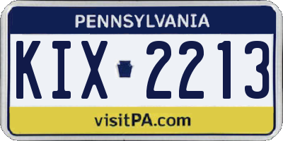 PA license plate KIX2213