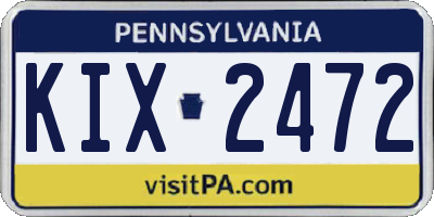 PA license plate KIX2472