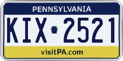 PA license plate KIX2521