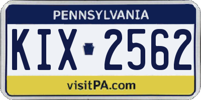 PA license plate KIX2562
