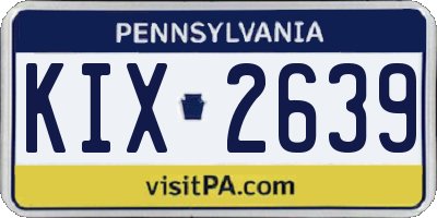 PA license plate KIX2639