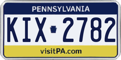 PA license plate KIX2782