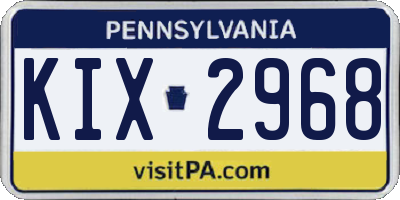 PA license plate KIX2968